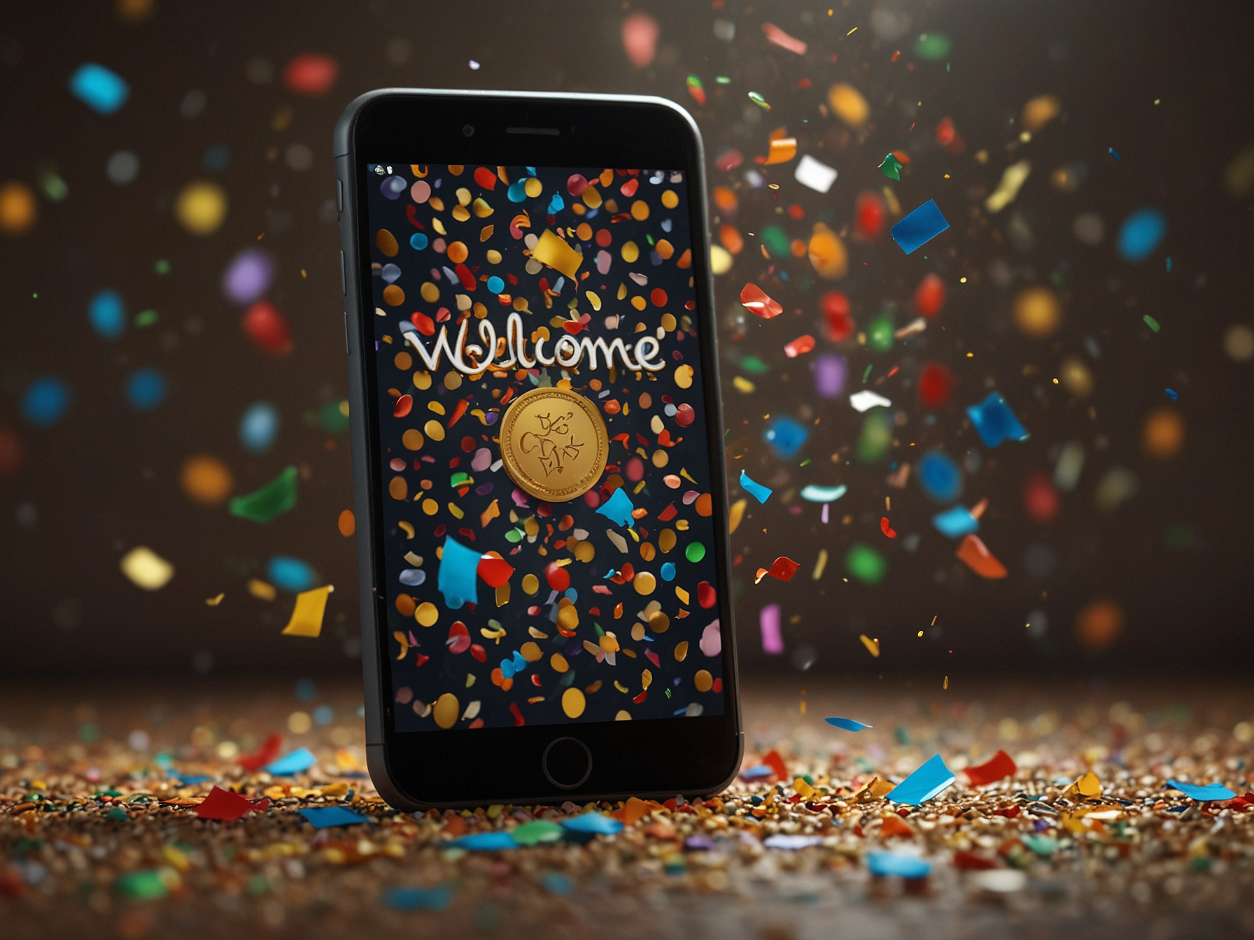 Celebratory bonus confetti and reward icons