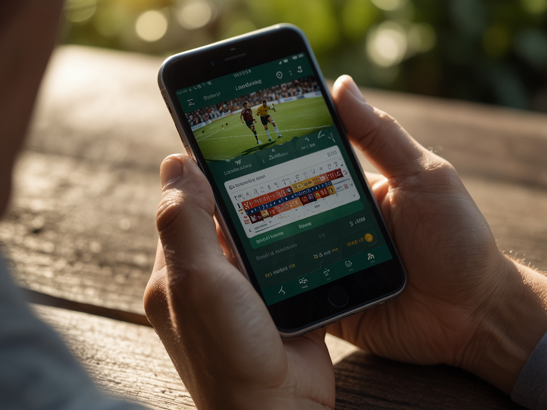 User browsing mobile betting site